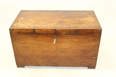 Lot 1324 - 19th Century brass bound teak chest
