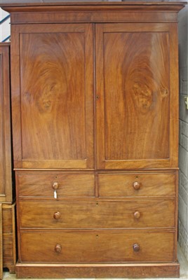 Lot 1330 - Victorian mahogany linen press