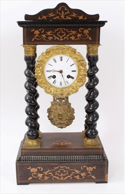 Lot 1281 - 19th century Portico mantel clock