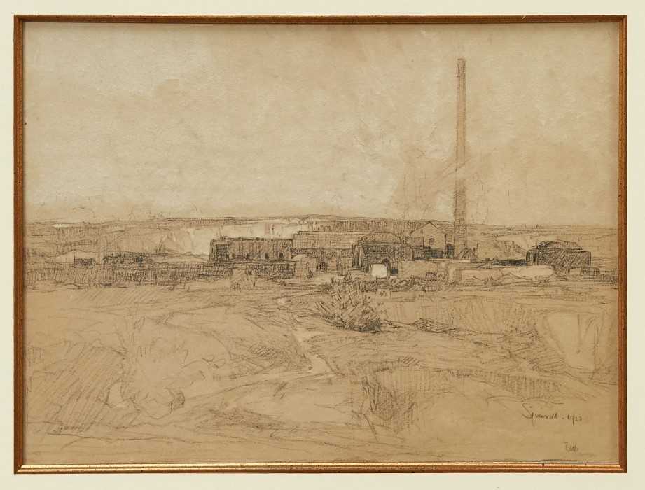 Lot 1122 - Leonard Squirrell (1893-1979) chalks, Quarry and brickworks