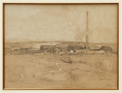 Lot 1122 - Leonard Squirrell (1893-1979) chalks, Quarry and brickworks
