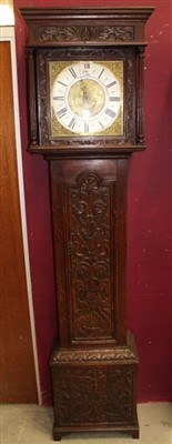 Lot 1290 - 18th century longcase clock with thirty hour movement