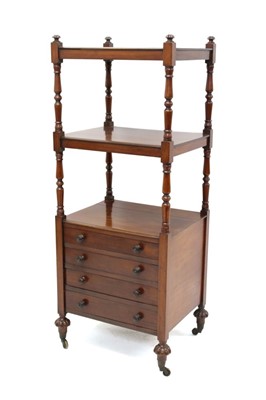 Lot 1345 - George IV mahogany whatnot with four drawers beneath