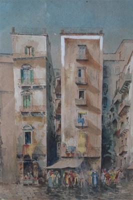 Lot 1094 - French School, early 20th Century watercolour, together with Martin Lauterberg (1891-1960) watercolour interior