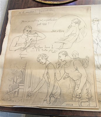 Lot 1104 - Two ink cartoons by Otho Cushing (unframed)