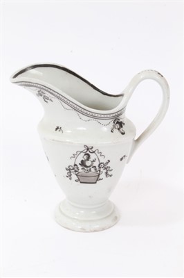 Lot 46 - 18th Century New Hall Porcelain helmet-shaped jug