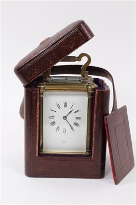 Lot 1255 - Late 19th / early 20th century carriage clock, signed 'Last Paris'