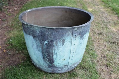 Lot 1354 - Massive antique copper vessel