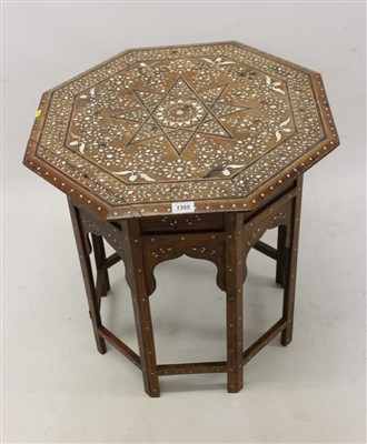 Lot 1355 - 19th Century Anglo Indian octagonal folding table (Hoshiarpur) with ivory inlaid decoration