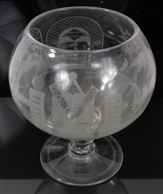 Lot 166 - Large 19th century Masonic glass rummer