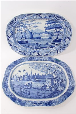 Lot 42 - 19th century Ridgway blue and white ashet and another