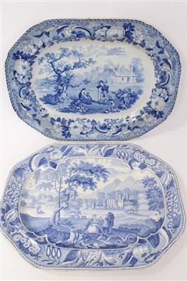 Lot 43 - 19th century Bathwell & Goodfellow rural series ashet and Chethman & Robinson ashet