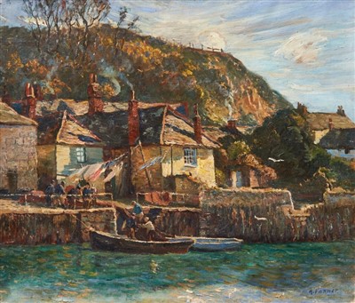 Lot 1215 - Alice Maud Fanner (1865-1930) oil on canvas - Cornish Harbour