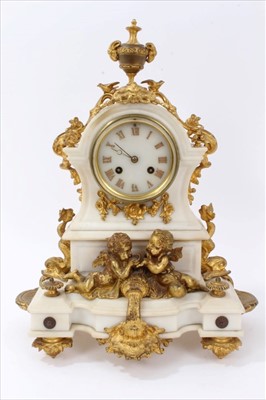 Lot 1282 - 19th century mantel clock with French eight day movement