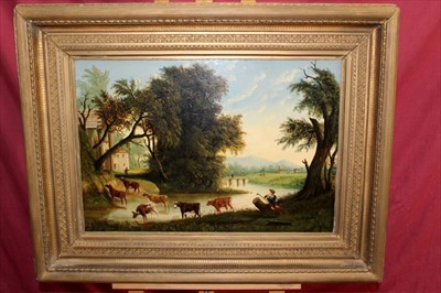 Lot 1115 - Follower of Claude Lorrain, 19th century oil on canvas