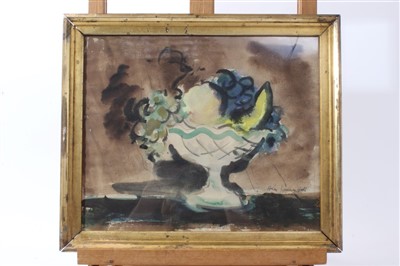 Lot 1152 - Helen Jameson Hall, early 20th century mixed media on paper - still life of fruit in a bowl, signed, in glazed gilt frame, 24cm x 29cm