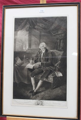 Lot 1188 - Edward Edwards 18th century mezzotint by Robert Dunkerton - portrait of Jonas Hanway Esq. Governor of the Marine Society, published 1781, in glazed frame, 63cm x 39cm