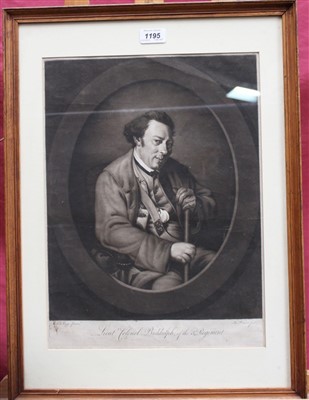 Lot 1195 - Anthony Poggi 18th century mezzotint by Thomas Watson - portrait of Lieut. Colonel Biddulph, of the 3rd Regiment, circa 1775, in glazed frame, 43cm x 32cm