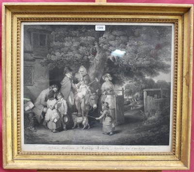 Lot 1209 - W. R. Brigg pair of 18th century engravings by W. Nutter - Saturday Evening and Sunday Morning, published 1795, in glazed gilt frames, 51cm x 60cm