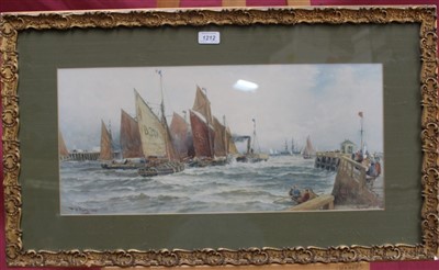 Lot 1212 - Thomas Bush Hardy (1842-1897) pair of chromolithographs - Fair Weather and Rising Storm, circa 1900, in glazed frames, 27cm x 59cm