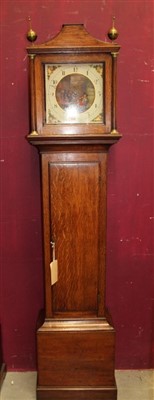 Lot 1300 - Georgian longcase clock with chain-driven single weight movement