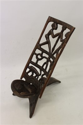 Lot 1356 - Antique East African carved birthing chair