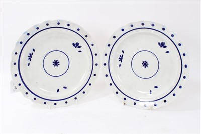 Lot 138 - Pair 18th century Worcester blue and white plates