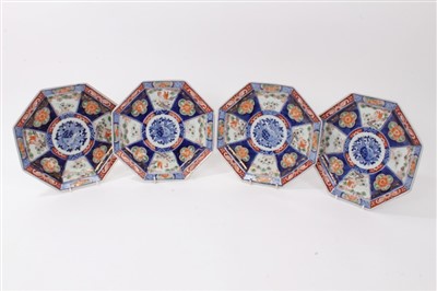 Lot 151 - Four late 19th century Japanese Imari octagonal plates