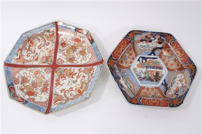 Lot 152 - 19th century Japanese Imari hexagonal bowl and similar octagonal plate