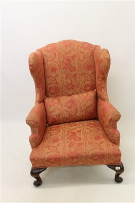 Lot 1348 - 18th century-style wing armchair