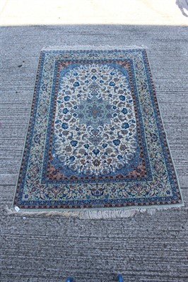 Lot 1374 - Kashan part-silk carpet