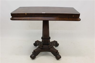 Lot 1375 - William IV rosewood card table