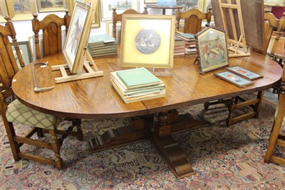 Lot 1466 - Fine quality 17th century-style oak dining table by Haselbech