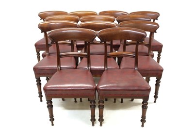 Lot 1451 - Long set of twelve early Victorian mahogany dining chairs