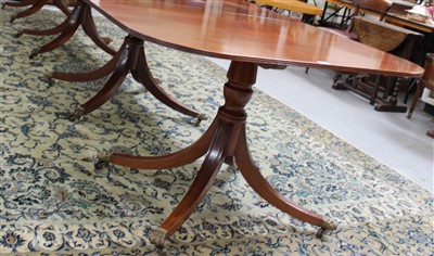 Lot 1463 - Impressive Regency-style four pedestal mahogany dining table by Redman & Hales
