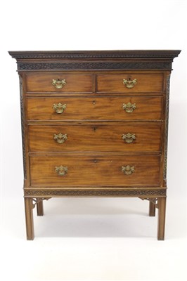 Lot 1464 - Georgian-style mahogany chest on stand