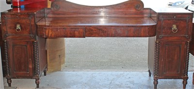 Lot 1465 - George IV mahogany twin pedestal sideboard