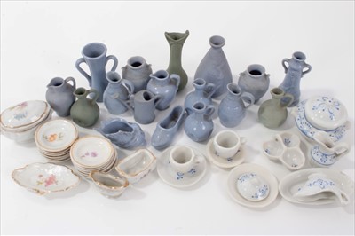 Lot 3776 - Continental dolls house tea set, together with another and other miniature ceramics