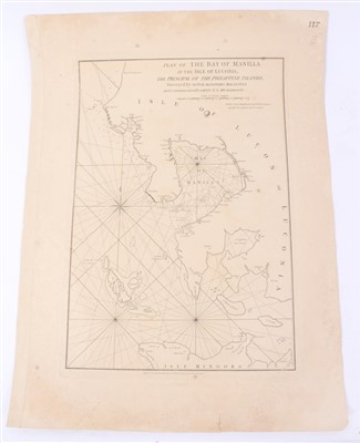 Lot 1009 - Alessandro Malaspina (18th/19th Century), engraved map - ‘Plan of the Bay of Manila in the Isle of Luconia, The Principle of the Philippine Islands’, 1798, 51cm x 34cm