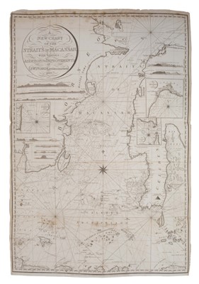 Lot 1017 - John William Norie (1772-1843), engraved map - ‘A new chart of the Straits of Macassar with various additions and improvements’, 1831, 93cm x 68cm.