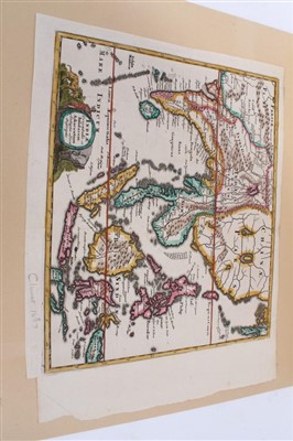 Lot 964 - Philippe Cluver (1580-1622), hand-coloured map - ‘Indiae Orientalis’, 22cm x 26cm, 1697, together with another - ‘Isles de L’ Indie Orientale’ (2).