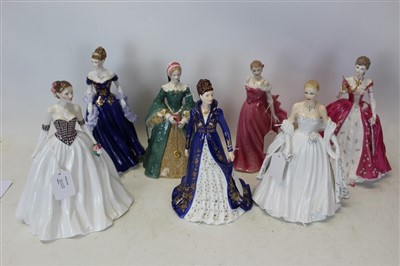Lot 2023 - Seven Royal Worcester ladies