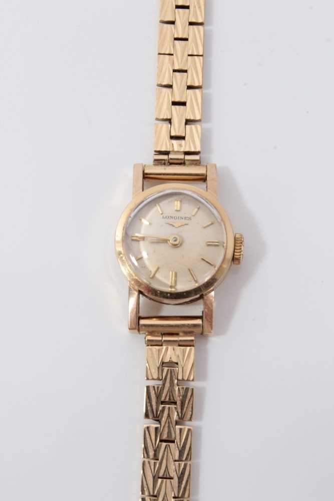 Lot 3344 - Ladies’ Longines 9ct gold wristwatch.