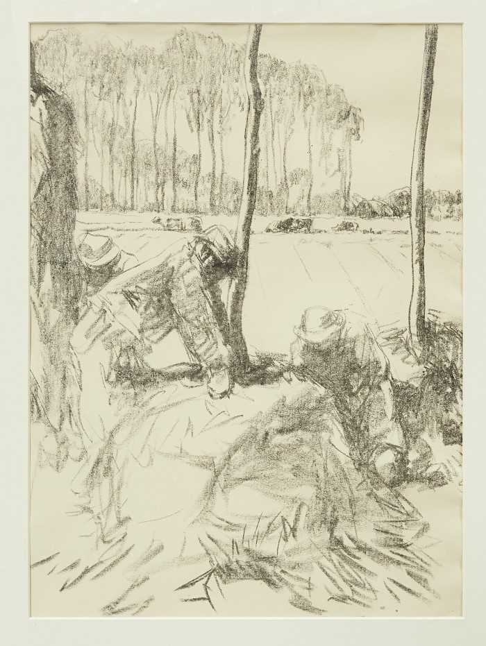 Lot 1019 - Harry Becker Working in the fields Lithograph.