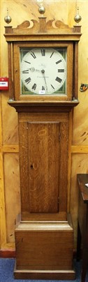 Lot 860 - George III oak longcase clock by Hedge of Colchester