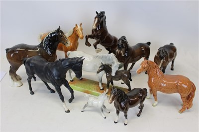 Lot 2047 - Collection of ten Beswick horses including model number 1014 and 1811