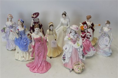 Lot 2058 - Ten Coalport figures - Her Royal Highness The Princess Margaret, Frances, Lillie Langtry, Mystique, The Flower Seller, The Skater, Nell Gwynn, Lavender Sweet Lavender and Sweet Red Roses