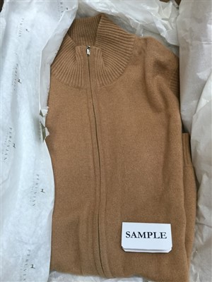 Lot 3084 - Ladies luxury clothing mainly by Peruvian Collection.  New knitwear including jumpers, cardigans, skirts etc. in boxes, more than one item in some boxes. (16)