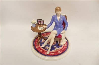 Lot 2066 - Royal figures-  Coalport Diana Princess of Wales, no. 8,924 of 12,500 by Compton & Woodhouse, Coalport Diana at Home, no. 101 of 2,450 by Compton & Woodhouse, Coalport Prince William no. 428 of 9,5...