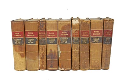 Lot 73 - Books- Racing Calendars, early Steeple Chase publications, 9 books. 1873-1899, contemporary bindings